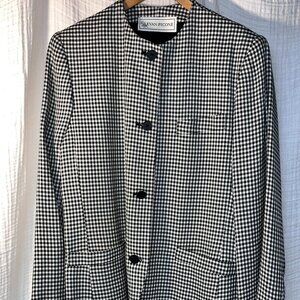 Evan Picone Women's Size 10 Black & White Plaid Jacket